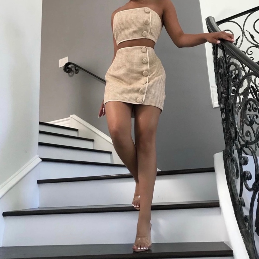 2 Piece Tweed Skirt Set Naked Wardrobe